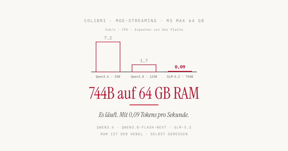 colibri im Test: Ein 744B-Modell auf einem Mac mit 64 GB