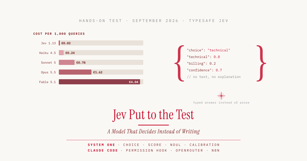 Jev Put to the Test: A Model That Decides Instead of Writing