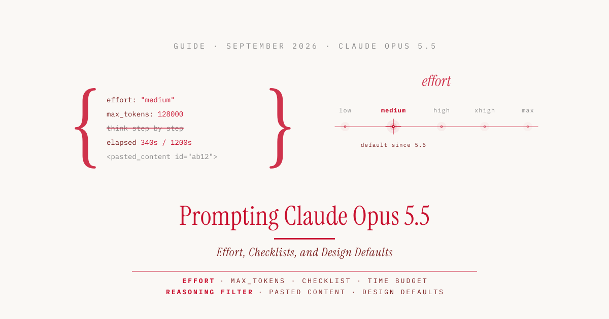 Prompting Claude Opus 5.5: Effort, Checklists, and Design Defaults
