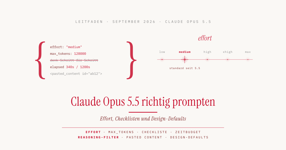 Claude Opus 5.5 richtig prompten: Effort, Checklisten und Design-Defaults