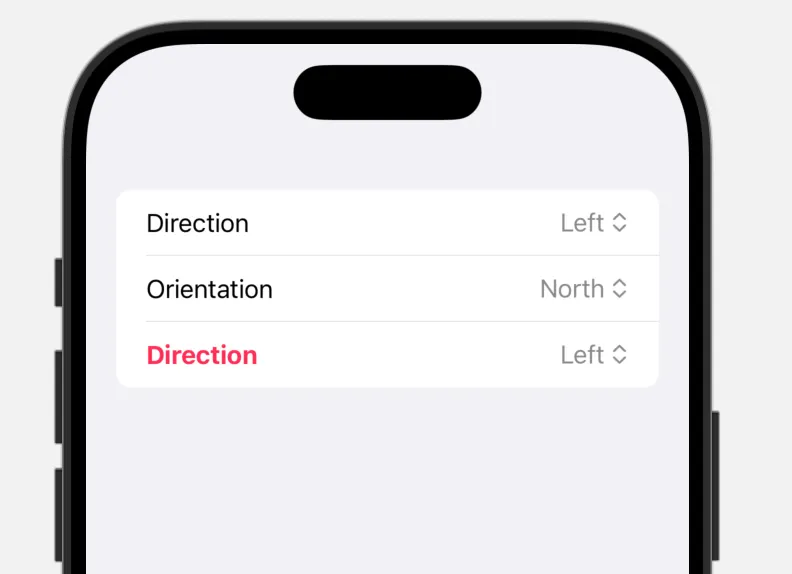 Ausgewählte Werte im generischen Picker